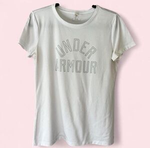 Under Armour Tech Word Mark White with grey logo T-Shirt Women's Size Small